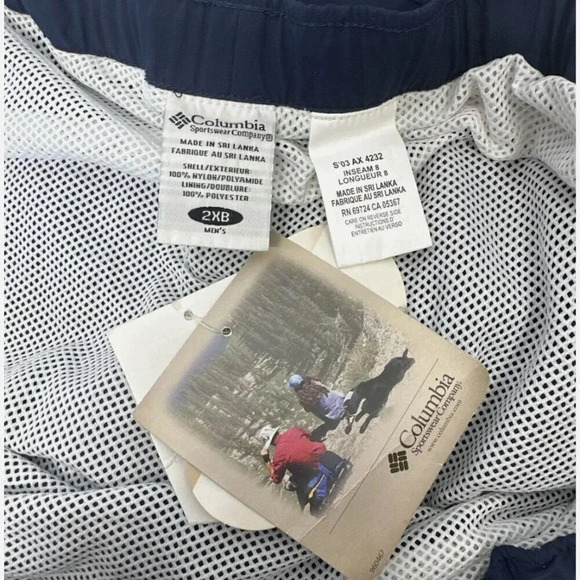 Columbia Shoshioni Falls Water Shorts Swim Trunks Fishing Mens Blue Big 2XB 2XL - Picture 7 of 7